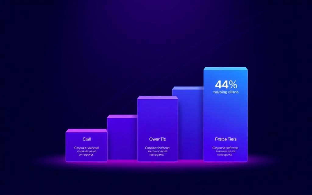 Pricing tiers visualization showing value progression
